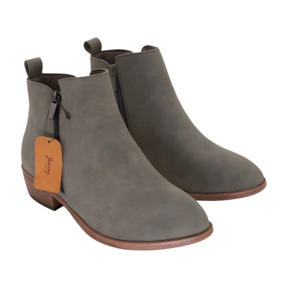 Jeossy Womens Ankle Boots Fashion Low Heel Grey Winter Booties Size 8.5 - Picture 1 of 6